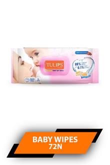Tulips Baby Wipes 72n